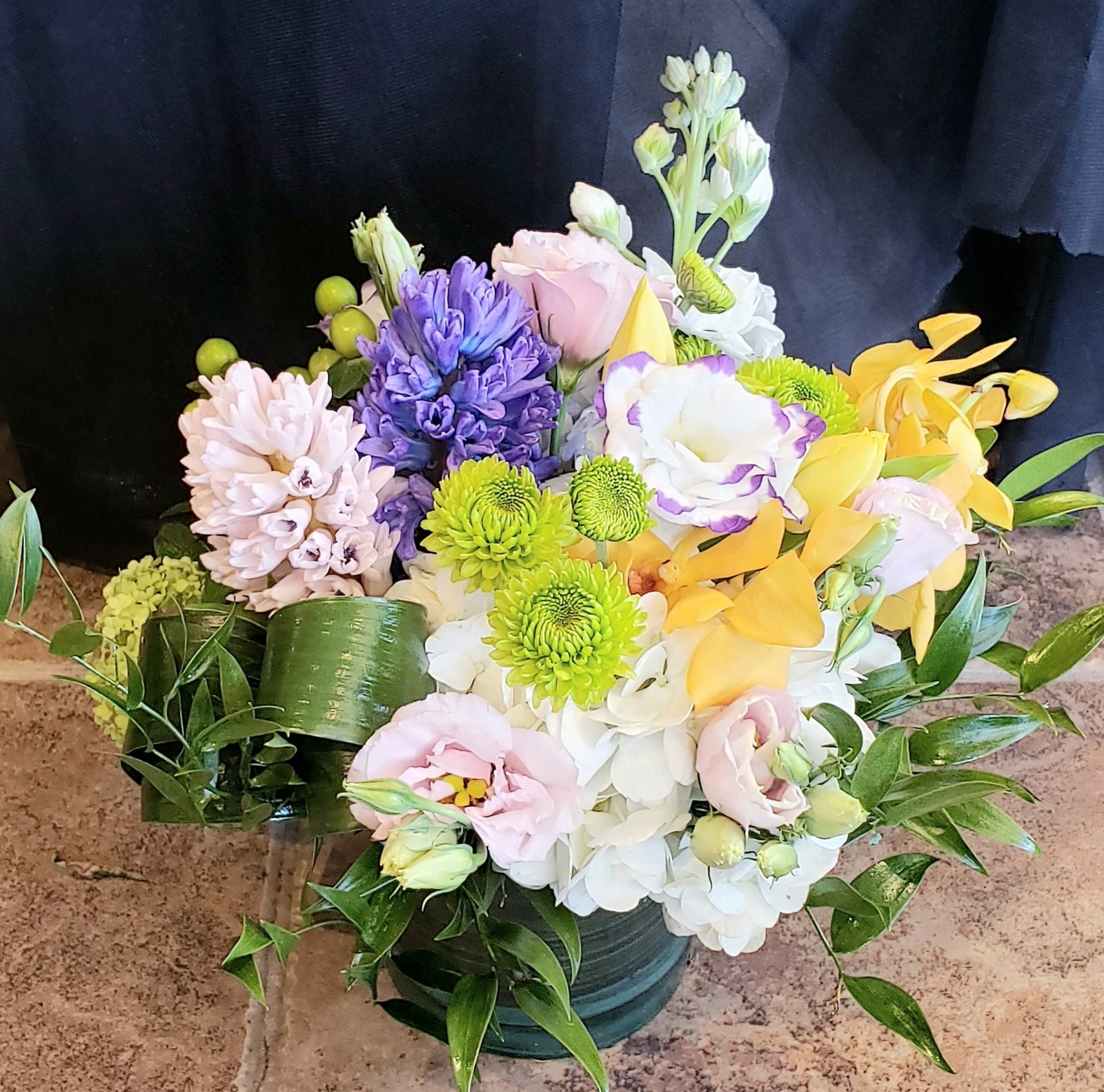 Whispers of Spring bouquet with hyacinth and French tulips
